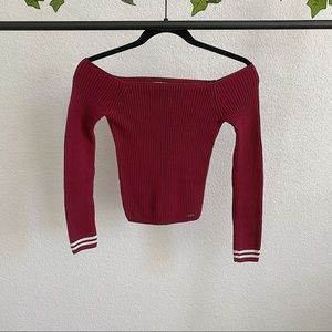 Hollister cute crop off the shoulder top sweater